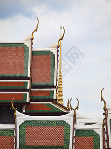 曼谷泰国寺庙宗教金子建筑学地标旅行天空瓷砖建筑屋顶图片