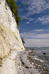 德国鲁根岛岩石打火石燧石白色皇家粉笔白垩悬崖蓝色石头图片