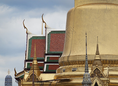 曼谷泰国寺庙地标瓷砖屋顶旅行金子天空建筑学宗教建筑图片