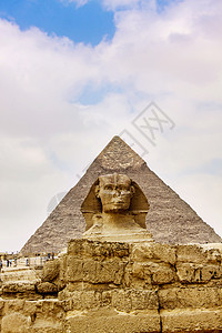 斯芬克斯和伟大的金字塔旅游考古学天空文化废墟艺术雕塑建筑人面地标图片