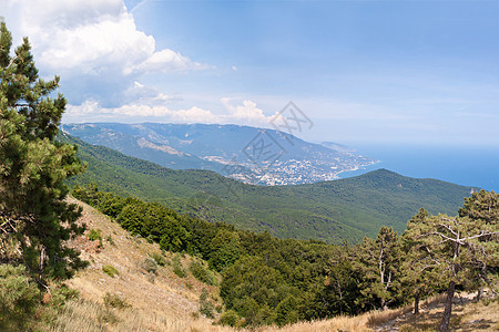 克里米亚半岛南部 艾佩特里山脉风景晴天海滩海岸线海角荒野草地旅行悬崖石头半岛图片