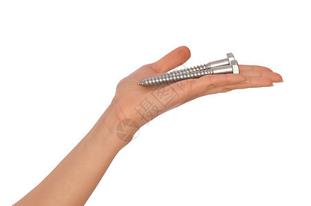 两个螺丝螺柱建造紧固件螺钉别针灰色扳手白色铁器工具图片