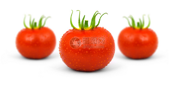 番茄水果水平绿色红色剪裁食物植物蔬菜白色图片