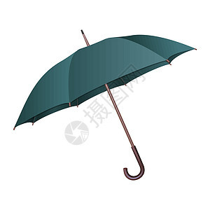 白色背景上的绿色雨伞艺术品艺术安全帮助阳伞解决方案庇护所气候保障下雨图片