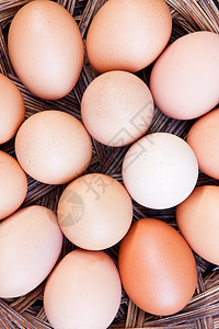 篮子里的新鲜鸡蛋农场早餐产品宏观杂货生活食品市场生物蛋壳图片