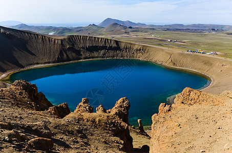 冰岛克拉夫拉火山地区的维提火山坑图片