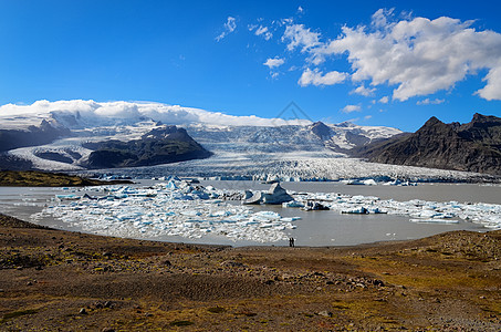 冰岛冰河环礁湖和冰山湖日视图图片