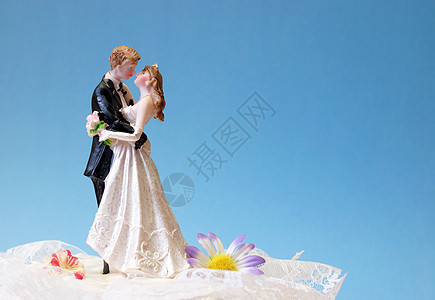 婚礼托普已婚庆典蓝色新娘数字装饰品玫瑰丈夫裙子夫妻图片
