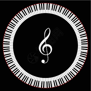 钢琴键圈键盘乐器音乐谱号高音音响钥匙器材插图图片