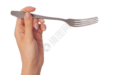 持有叉子的妇女病人剂量手指餐厅卫生食物保健用具白色职业图片