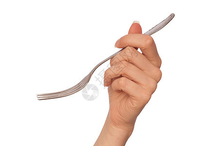 持有叉子的妇女手臂厨房药品餐厅职业病人工具手指午餐保健图片