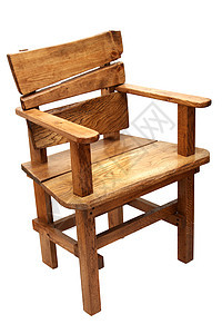 白色背景上孤立的木制椅子风格木头装饰棕色祖母家具手工扶手椅座位橡木图片
