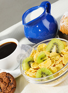 健康早饭玻璃食物咖啡静物饼干杯子饮料玉米片团体奶油图片