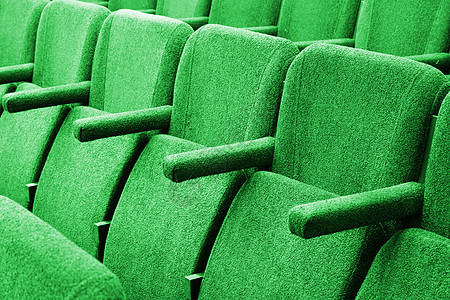 清空电影放映会背景展示音乐会椅子绿色座位前提娱乐大厅剧院会议背景图片