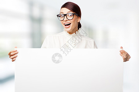 戴大眼镜的严格女人白色头发教授老师商业乐趣女孩讲师眼镜情感图片