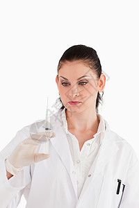 准备注射器的医生塑料护士工作女性微笑医院流感诊所疫苗卫生图片