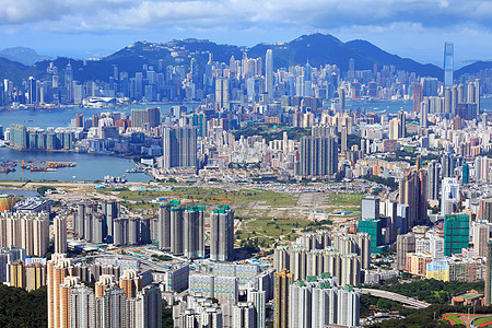 香港人口拥挤的建筑全景景观建筑学房子摩天大楼商业天空地标公寓办公室图片