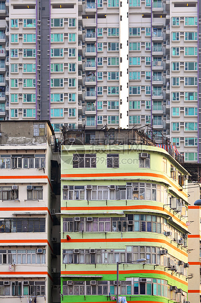 香港旧楼和新大楼百叶窗抵押高楼住房多层窗帘生活天空建筑学建筑图片