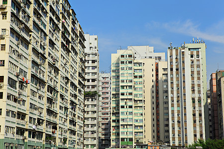 香港旧大楼建筑建筑学住宅摩天大楼地板生活窗帘百叶窗窗户多层图片