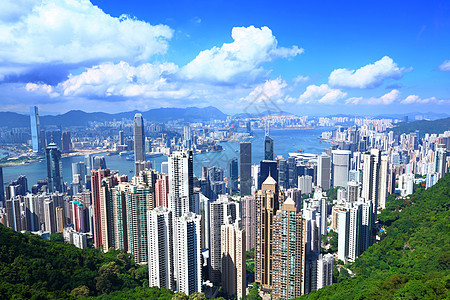香港从高峰天际风景办公室住宅街道旅行摩天大楼港口吸引力地标图片