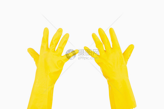橡胶手套黄色手指图片