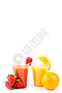 草莓和橙汁图片