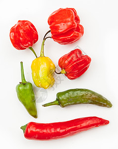 各种辣椒香料绿色素食者黄色蔬菜红色胡椒图片