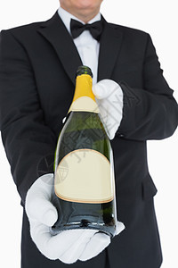 开瓶香槟手套套装瓶子服务衣冠衬衫服务员领结图片