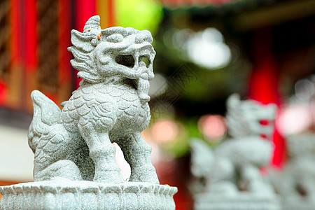 中国狮子雕像力量艺术金子监护人历史寺庙金属旅行雕塑警卫图片
