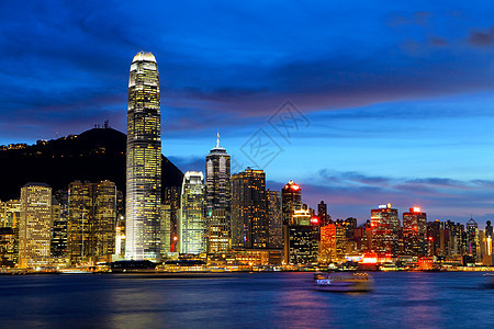 香港市晚上城市假期天际玻璃金融市中心顶峰旅行景观建筑图片