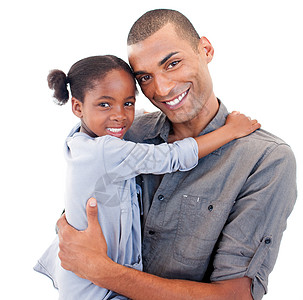 非洲裔美洲人父亲抱着她的小女儿图片