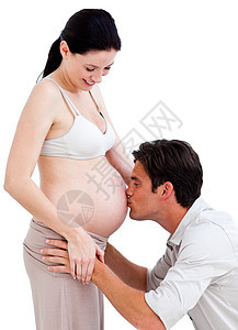 与丈夫在一起的有吸引力的怀孕妇女图片