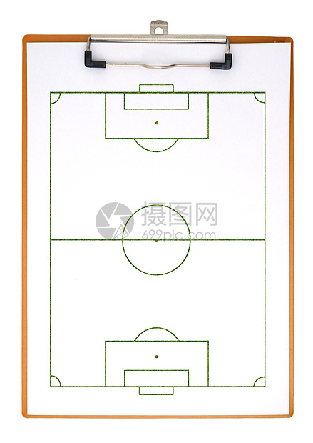 剪贴板上的足球字段图片