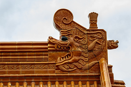 中国有龙头的庙顶图片