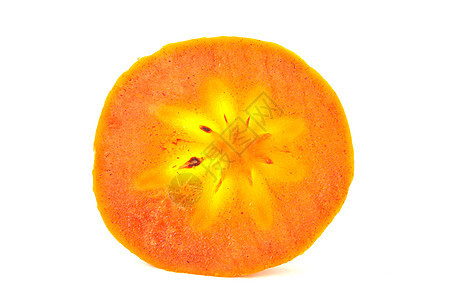 白色背景上的切分 Persimmon水果茶点食物图片