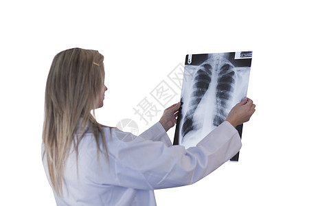 医生看X光手术专家照相药品白色外科女士射线磨砂膏审查图片