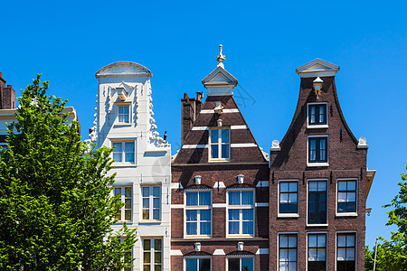 荷兰 阿姆斯特丹住房特丹山墙建筑学房子荷卢首都联盟天空经济图片
