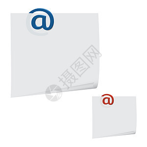 纸页剪贴纸通讯材料笔记夹子邮件插图公告白色空白绘画图片