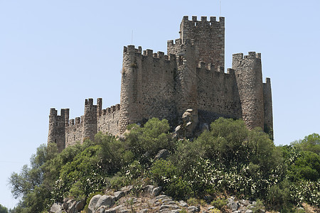 阿尔穆罗勒城堡天空建筑学爬坡历史堡垒防御旅行纪念碑地标墙壁图片