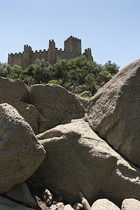 阿尔穆罗勒城堡墙壁堡垒树木岩石纪念碑地标石头废墟天空建筑学图片