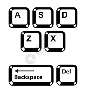 键键键键按钮图标集 - 字母 后空域 删除图片