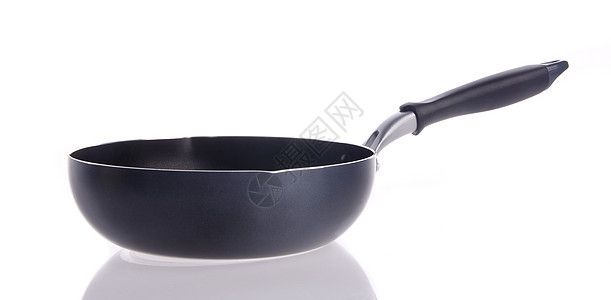 板 金属煎锅 背景白色厨具圆形烹饪厨房黑色商品平底锅涂层油炸图片