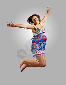 年轻女子跳舞跳跃灵活性女士霹雳舞演员行动体操健身房活力女孩成人图片