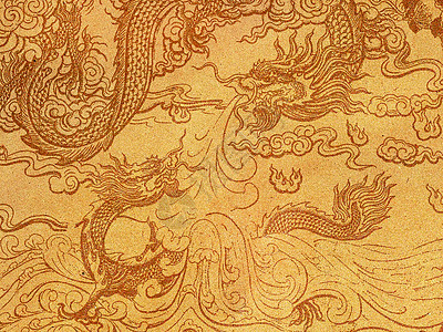 纸张纹理 回收纸上的中国龙艺术图片