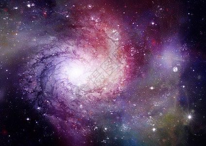 遥远的螺旋星系紫色辉光插图行星星星光环飞船天空飞碟微光图片