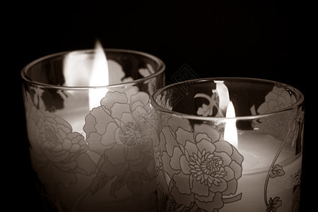 蜡烛黑色场景白色着火庆典火焰背景图片