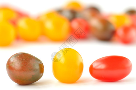 不同颜色的樱桃番茄茶点白色西红柿活力食物水果蔬菜橙子图片