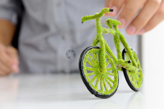 生态自行车图标力量创新绿色地球概念回收创造力环境发明运输图片