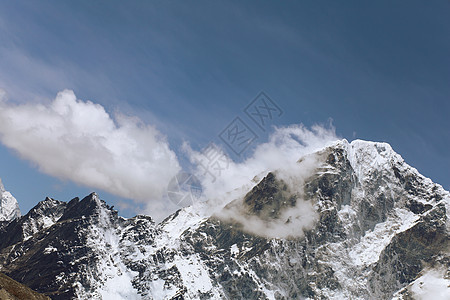 雪雪山全景岩石风景高山活动冰川山峰顶峰蓝色环境图片