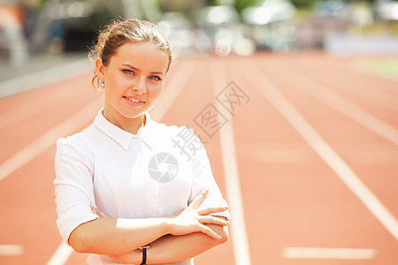 运动体育场女运动员商业管理员竞赛场地女性人士衣领合作职业成就伙伴管理人员图片